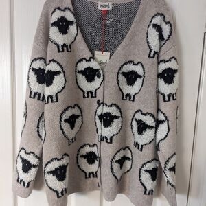 Woolrich Iconic Beige Sheep Pattern Cardigan (Sold out)